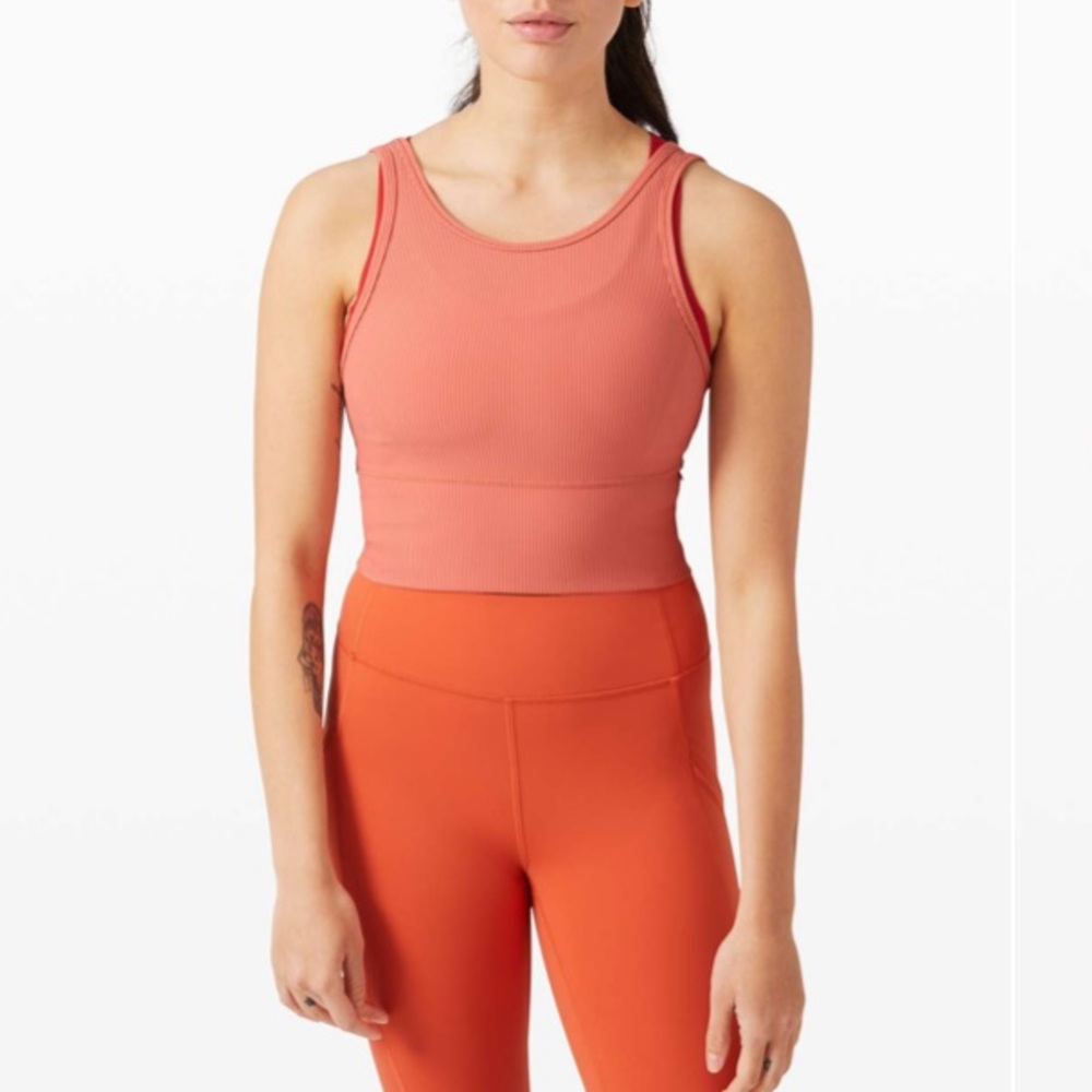 Lululemon Power Pivot Tank *Rib Rustic Coral Size 4